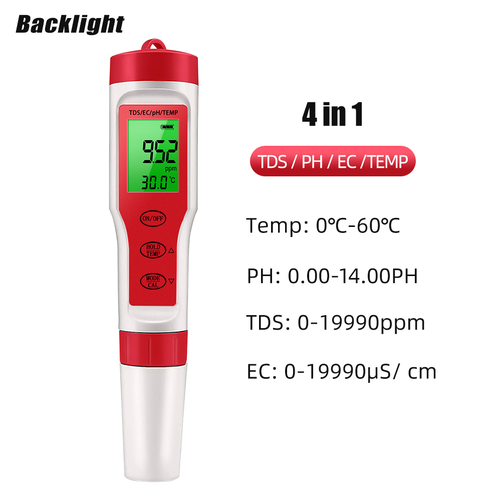Ph Meter Digital Water Tester - Medidor de PH TDS 4 en