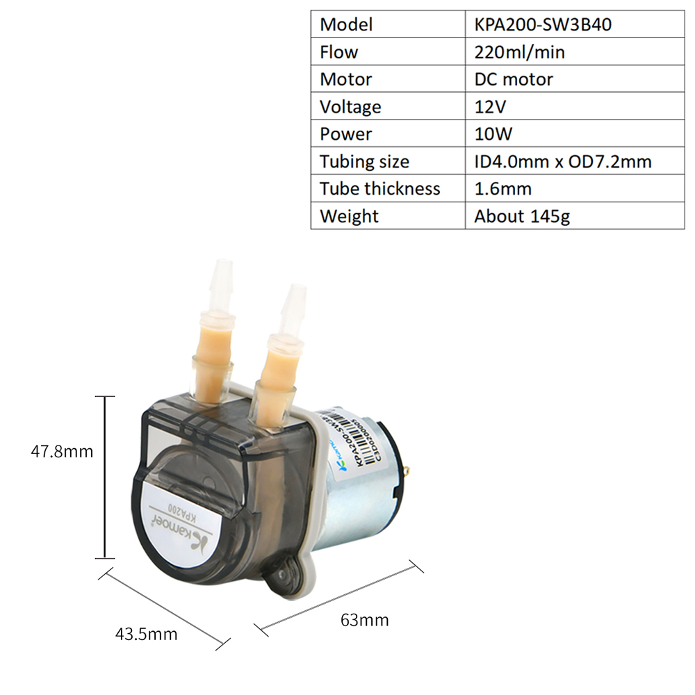 Kamoer-bomba peristáltica de b - Mini Peristaltic Pump 12V reseña y precio