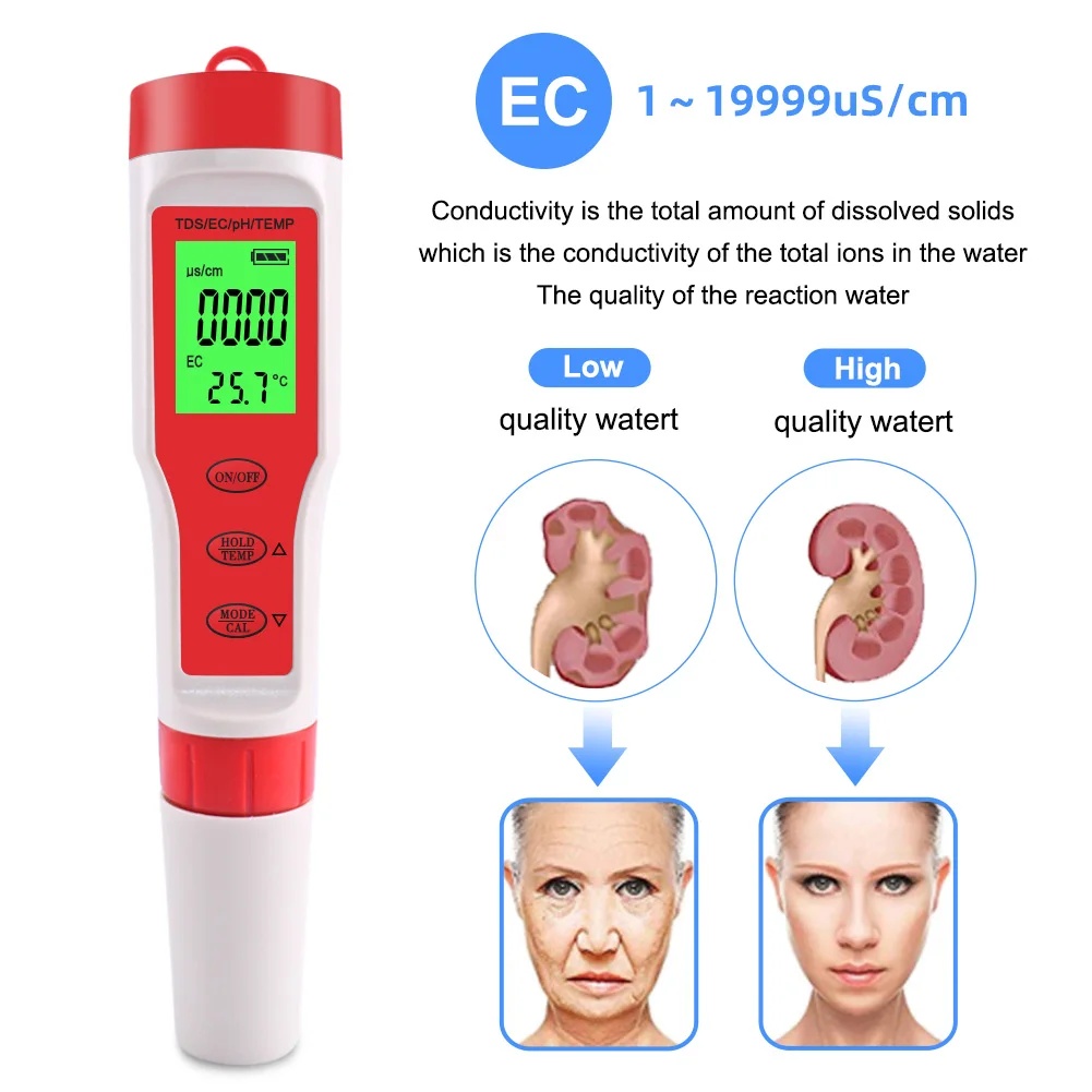 Medidor de PH TDS 4 en 1, medi - Ph Meter Digital Water Tester reseña y precio